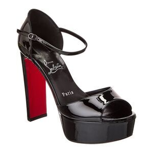 Christian Louboutin Sandaloo 130 Patent Platform Sandal, Black